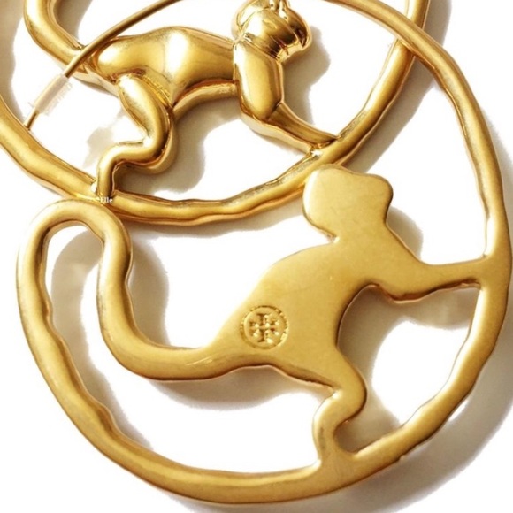 ❌PRICE DROP ❌BNWT TORI BURCH GOLD MONKEY CALL of the WILD EARRINGS. - Picture 3 of 7
